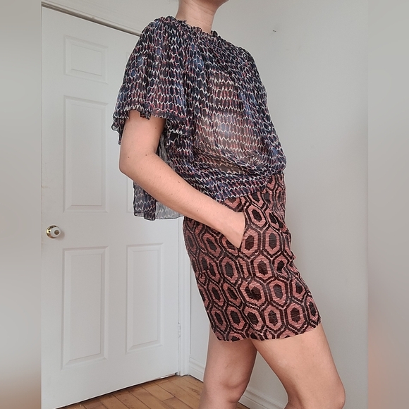 Isabel Marant Geometric Patterned Bohemian Silk Blouse - Picture 11 of 12